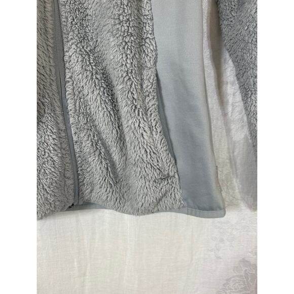 Columbia Full Zip Sweatshirt Small Gray Fuzzy Fleece Jacket Fireside Plush Teddy - Picture 3 of 11
